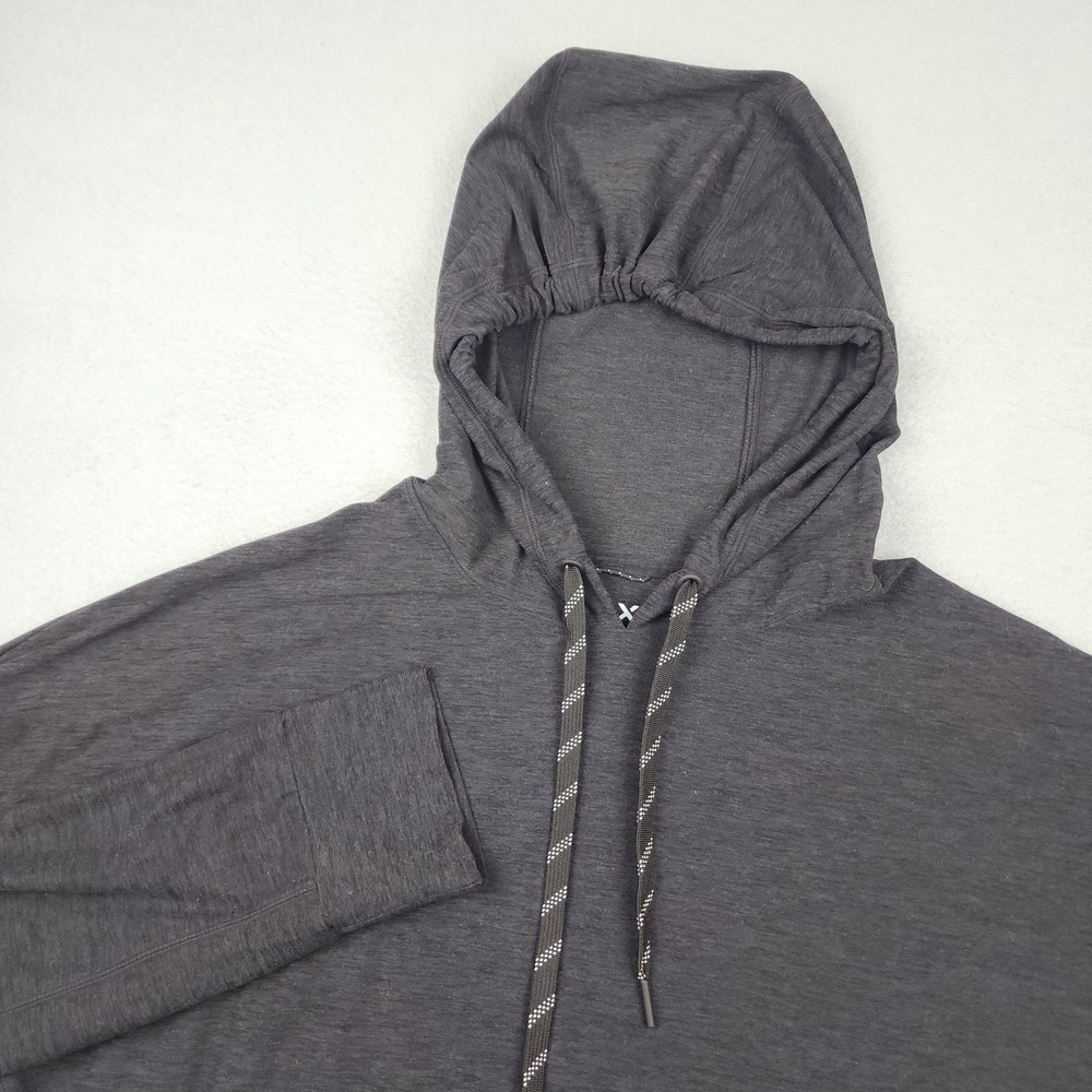 FLX Hoodie Womens L Gray Lightweight Dolman Sleeve Pullover Travel Leisure Yoga